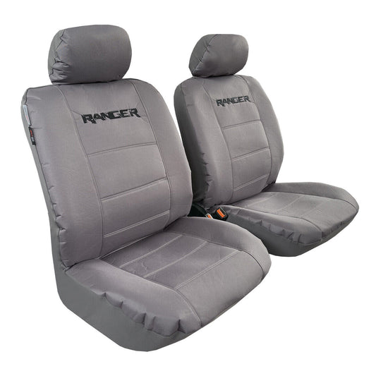 Ford Ranger Heavy Duty Grey Waterproof Canvas Front Car Seat Covers