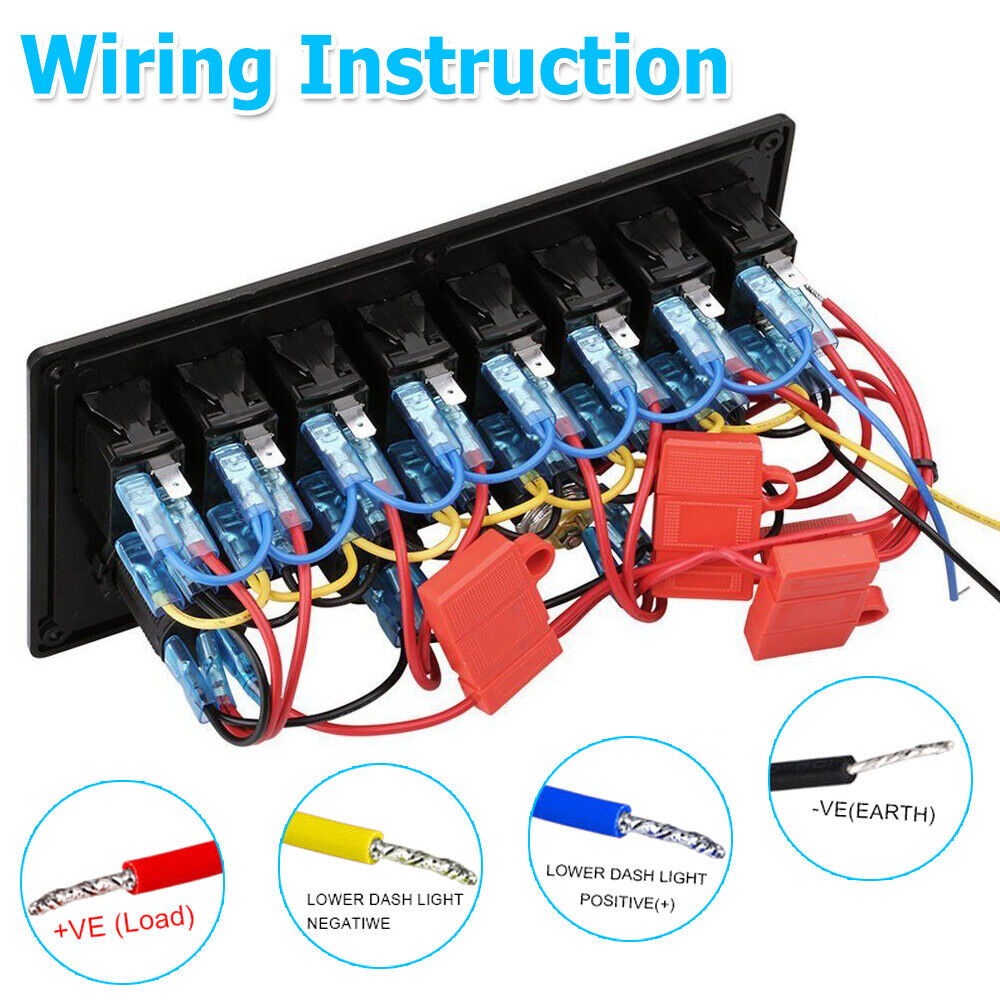 8 Gang 12V Switch Panel