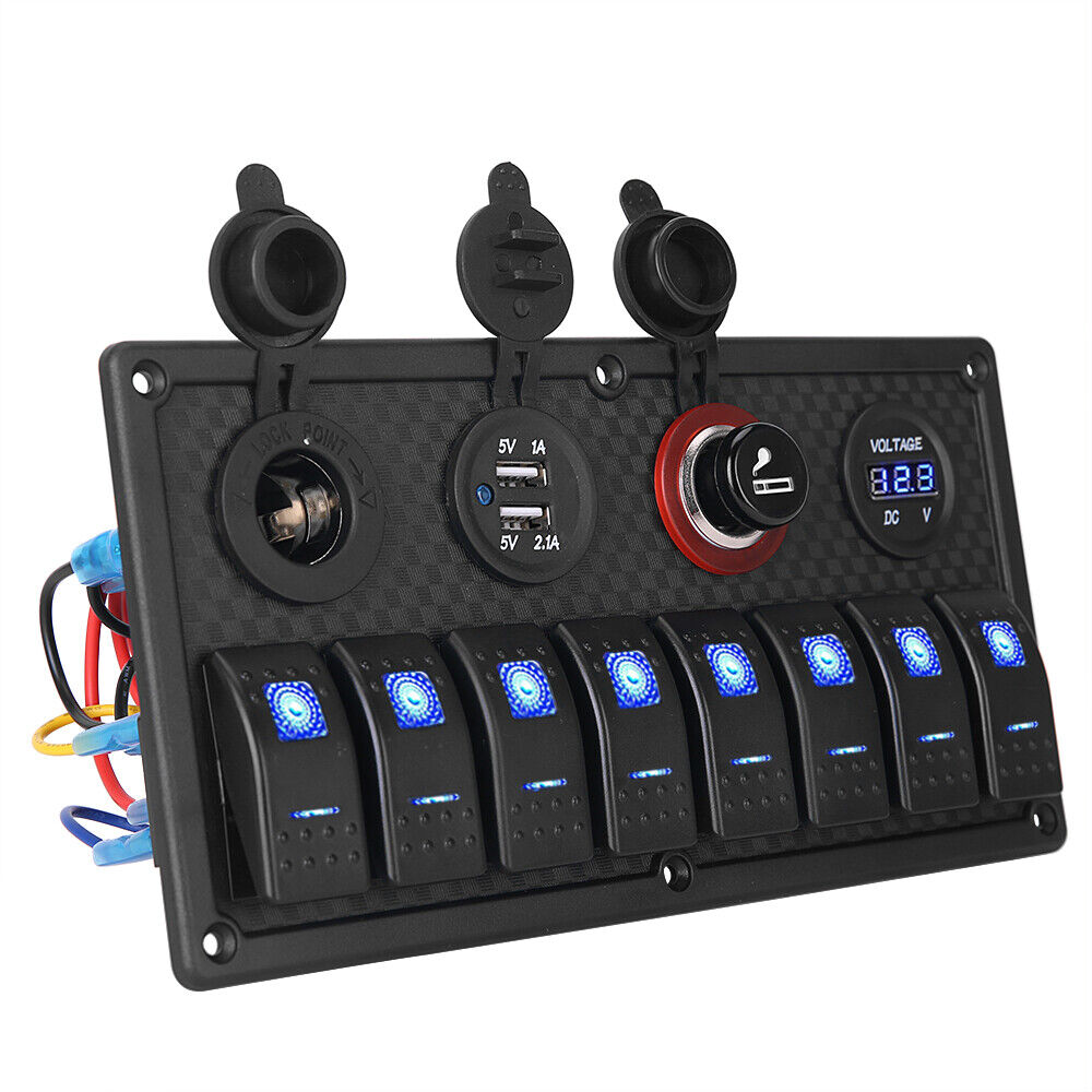 8 Gang 12V Switch Panel