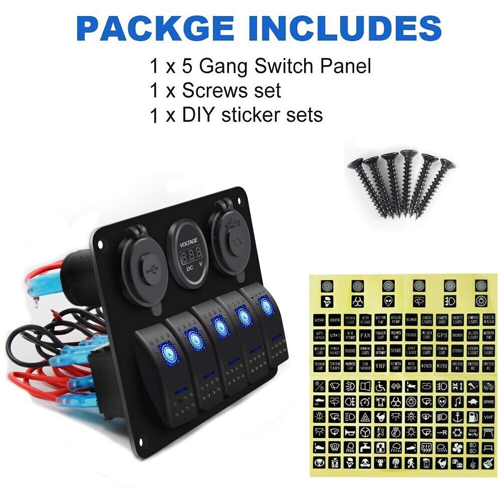 5 Gang 12V/24V Control Panel