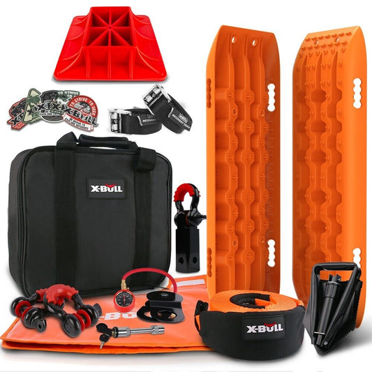 X-BULL 4WD Recovery Kit 13PCS Winch Recovery tracks /Snatch Strap Off Road 4X4
