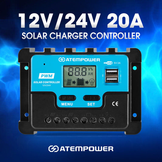 20A Lithium Battery Solar Charge Controller 12V 24V